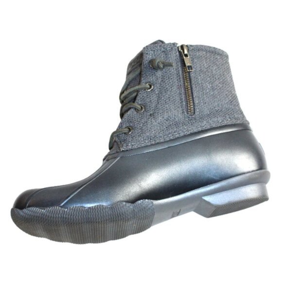 Sperry Syren Two Tone Gray Twill Graphite Gulf Duck Boot, Size 9 - Picture 6 of 8